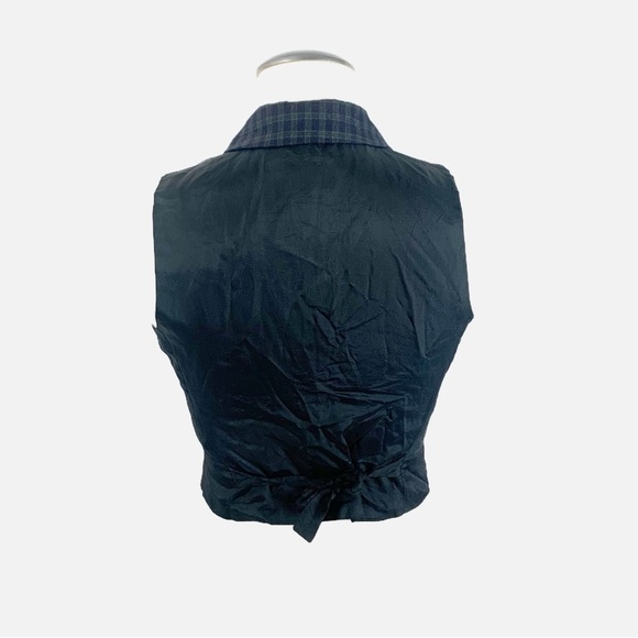 Jeremy Scott Vintage Plaid Vest Size 4P – Gold Buttons (Missing One) - Picture 3 of 9